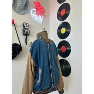 Vintage Bronco Billy’s Casino Denim Bomber Jacket (Size L)